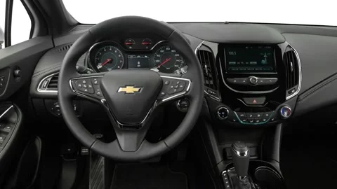 Steering wheel in car interior 2017 Chevrolet Cruze Premier Hatch Automatic Video stock 159922586