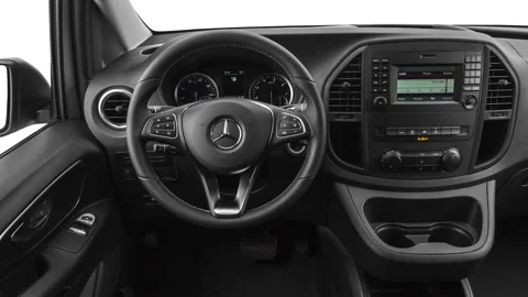 Steering wheel in car interior 2020 Mercedes-Benz Metris Cargo Van cargo van Stock Footage 160105365