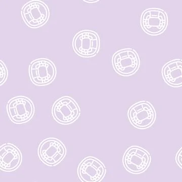 Steering wheel car line vector seamless pattern Stock Illustration