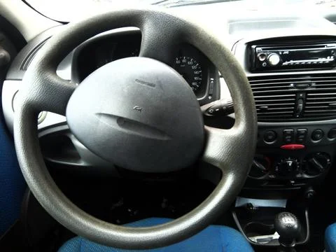 The steering wheel of a car Fotos de archivo