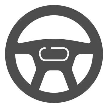 Steering wheel of car solid icon, Car parts concept, automobile steering wheel Stock Illustration