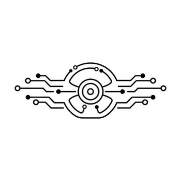 Steering wheel connected to circuit Stock Illustration