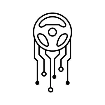 Steering wheel connected to circuit Stock Illustration