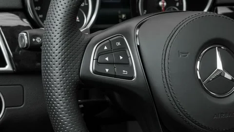 Steering wheel control buttons 2017 Mercedes-Benz GLS-Class GLS 450 4Matic Stock Footage 159893071