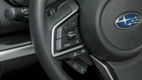 Steering wheel control buttons close up 2018 Subaru Legacy 2.5i Sport Stock Footage 159928571