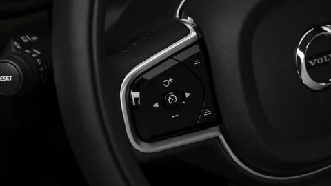Steering wheel control buttons close up  2018 Volvo V90 Cross Country T5 Stock Footage 159964394