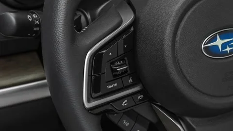 Steering wheel control buttons close up 2019 Subaru Outback 3.6R Touring Stock Footage 160012902