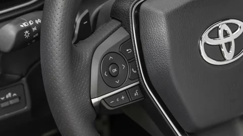 Steering wheel control buttons close up 2019 Toyota Avalon XSE Stock Footage 160014575