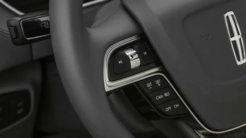 Steering wheel control buttons close up  2019 Lincoln Nautilus  Reserve Stock Footage 160045572