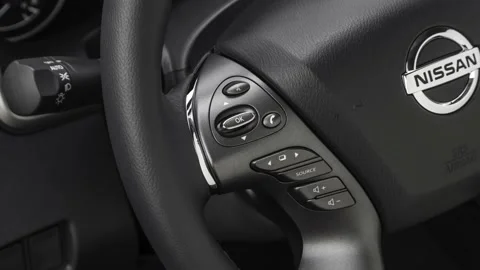 Steering wheel control buttons close up 2019 Nissan Murano SV Stock Footage 160073541