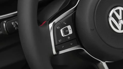 Steering wheel control buttons close up 2019 Volkswagen Jetta GLI Autobahn Stock Footage 160074553