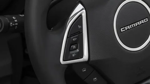 Steering wheel control buttons close up 2019 Chevrolet Camaro 1LT Stock Footage 160082234