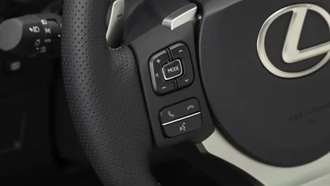 Steering wheel control buttons close up 2020 Lexus NX NX 300 F Sport Video stock 160083170
