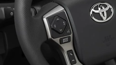 Steering wheel control buttons close up 2020 Toyota Tacoma Limited Stock Footage 160091187