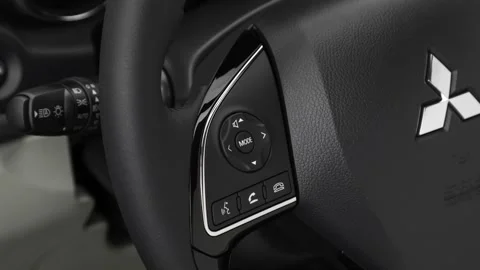 Steering wheel control buttons close up 2020 Mitsubishi Outlander Sport SE 2.0 Stock Footage 160094040