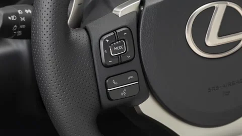Steering wheel control buttons close up 2020 Lexus RC RC 350 F Sport Stock Footage 160106850