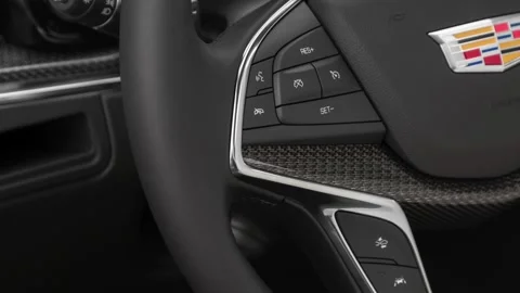 Steering wheel control buttons close up 2020 Cadillac XT5 Sport Stock Footage 160109108