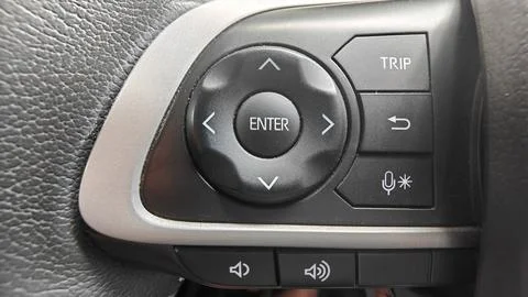 Steering Wheel Control Buttons with Enter and Navigation Keys Stock Photos