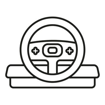 Steering wheel controller for video game racing simulator icon Stock Illustration
