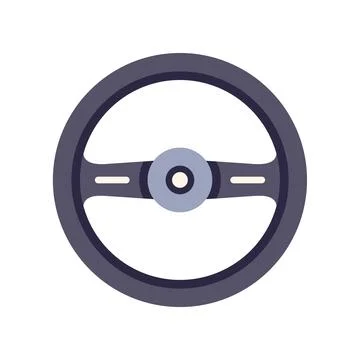 Steering wheel controlling vehicle direction while driving Illustration