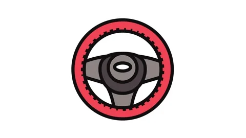 Steering wheel cover accessory color icon animation Stock Footage 326108965