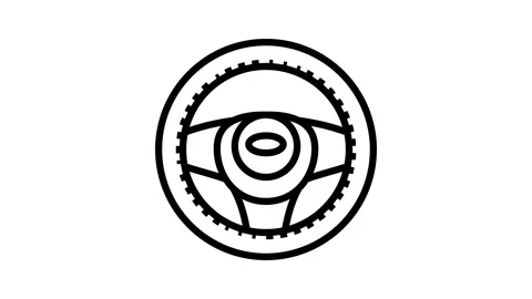 Steering wheel cover accessory line icon animation Stock Footage 326126369