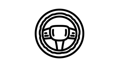 Steering wheel cover accessory line icon animation Stock Footage 326751074