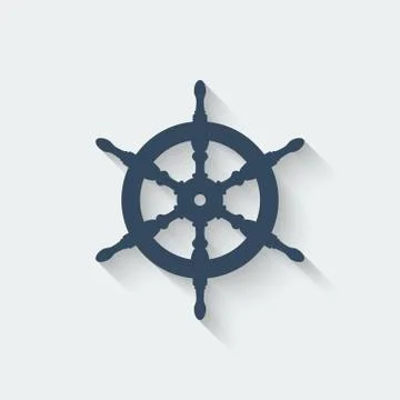 Steering wheel design element Illustrazione stock
