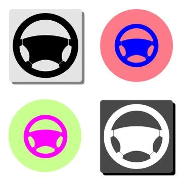 Steering wheel. flat vector icon Illustrazione stock