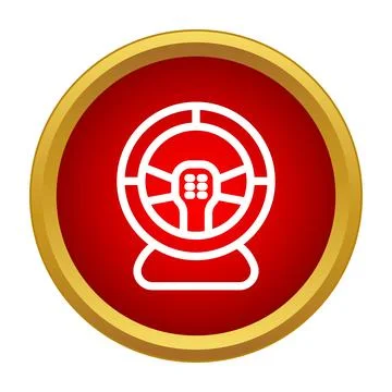 Steering wheel game controller icon representing driving simulation Stock Illustration