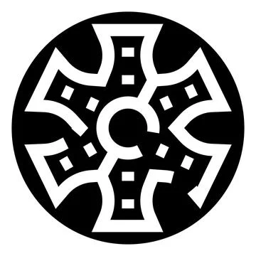 Steering wheel icon in black circle logo Stock Illustration