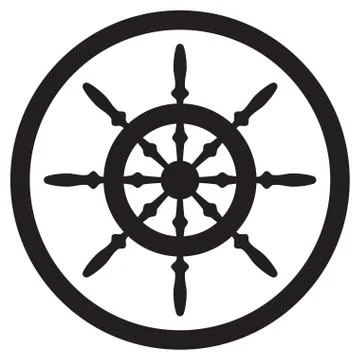 Steering wheel icon black Stock Illustration