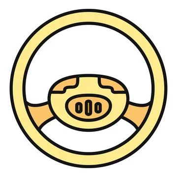 Steering wheel icon for car driving and travel Stock Illustration