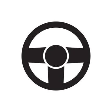Steering wheel icon design template isolated illustration Stock Illustration