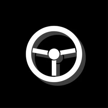 Steering Wheel icon flat Stock Illustration