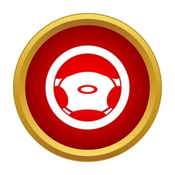 Steering wheel icon representing car control and driving Stock Illustration