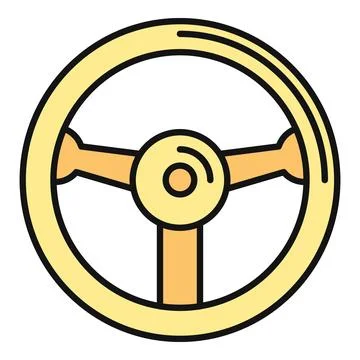 Steering wheel icon representing car driving and navigation Illustration
