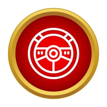 Steering wheel icon representing car driving or racing Stock Illustration
