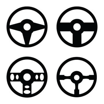 Steering wheel icon set Stock Illustration