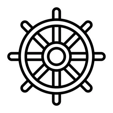 Steering wheel icon steering ship, steering wheel control concept symbol Stock Illustration