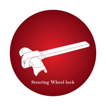 Steering wheel lock icon Stock Illustration