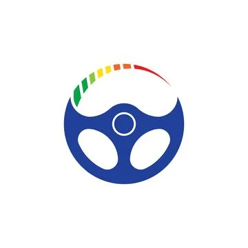 Steering wheel logo icon 스톡 일러스트