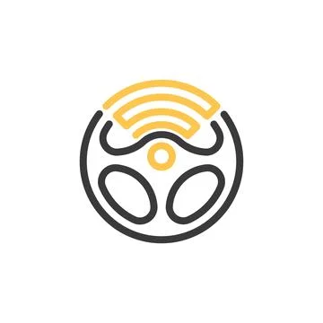 Steering wheel logo icon Stock-Illustration