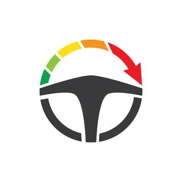 Steering wheel logo icon 스톡 일러스트