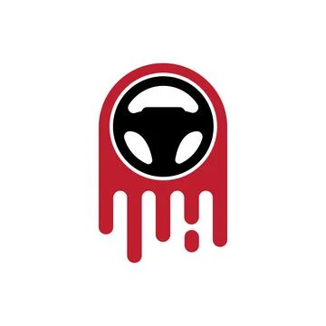 Steering wheel logo icon Stock Illustration