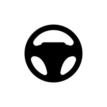 Steering wheel logo icon Stock Illustration