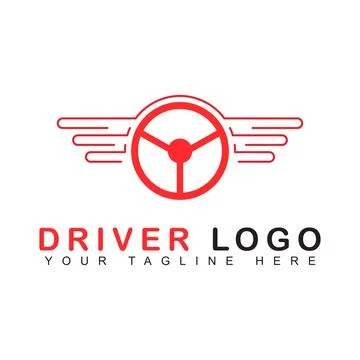 Steering wheel logo Illustrazione stock