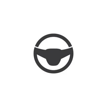 Steering wheel logo Stock Illustration
