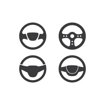 Steering wheel logo Stock Illustration