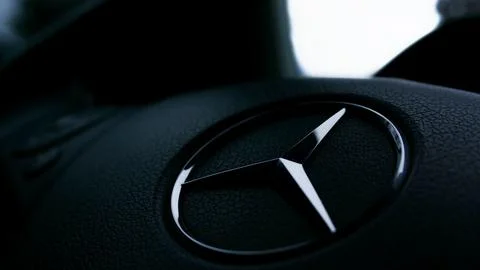 Steering Wheel Mercedes Benz Macro Stock Photos